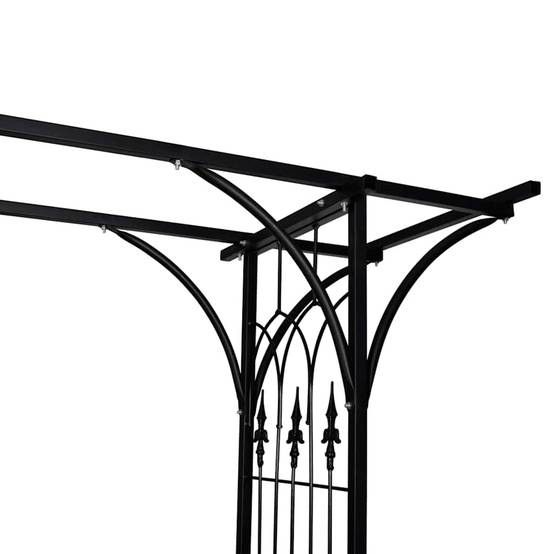 ComfortXL - Large Arche de Jardin Fer Pergola pour Entrée et Rosiers 200x52x204cm Noir - ComfortXL Outdoor Living - Image 5