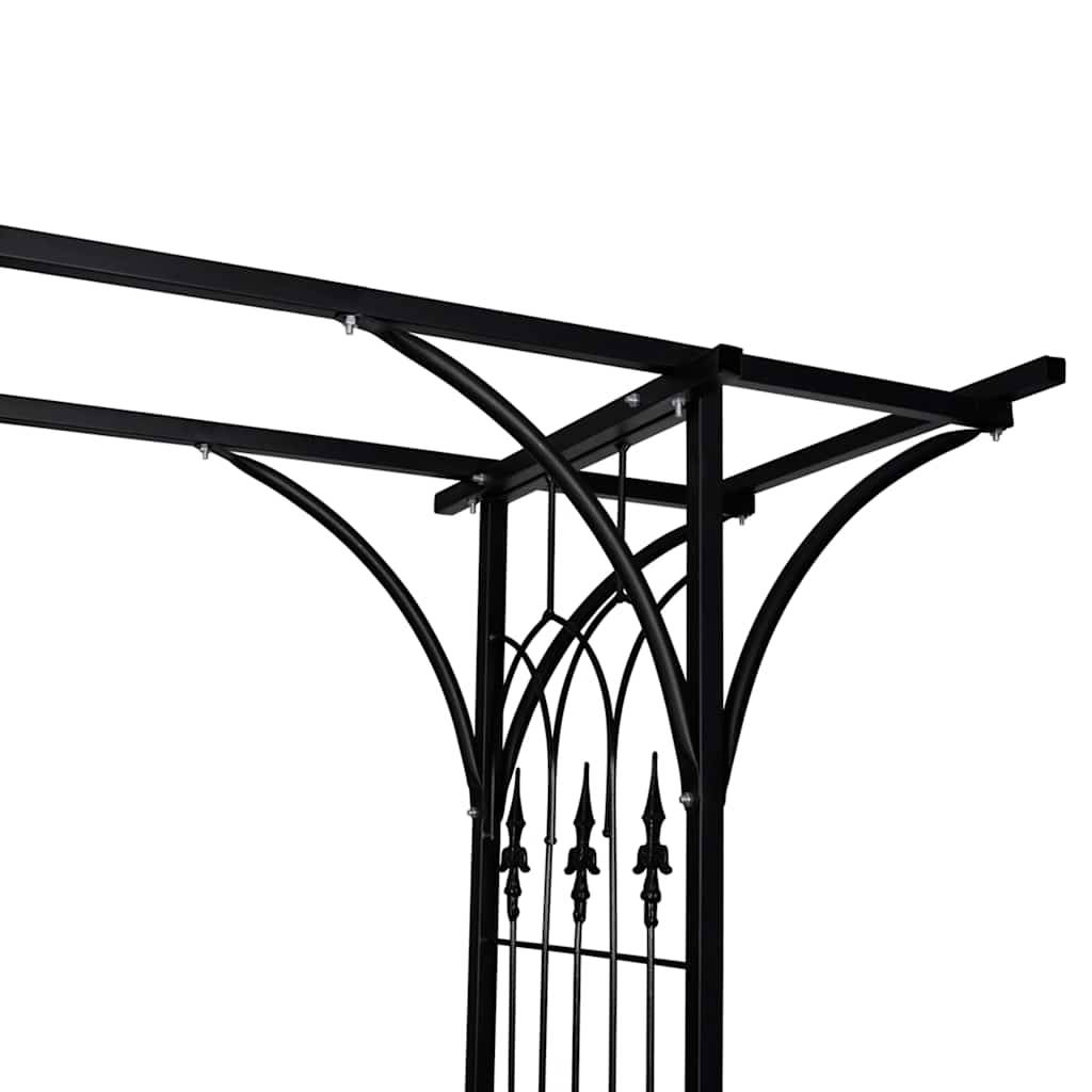ComfortXL - Large Arche de Jardin Fer Pergola pour Entrée et Rosiers 200x52x204cm Noir - ComfortXL Outdoor Living - Image 5