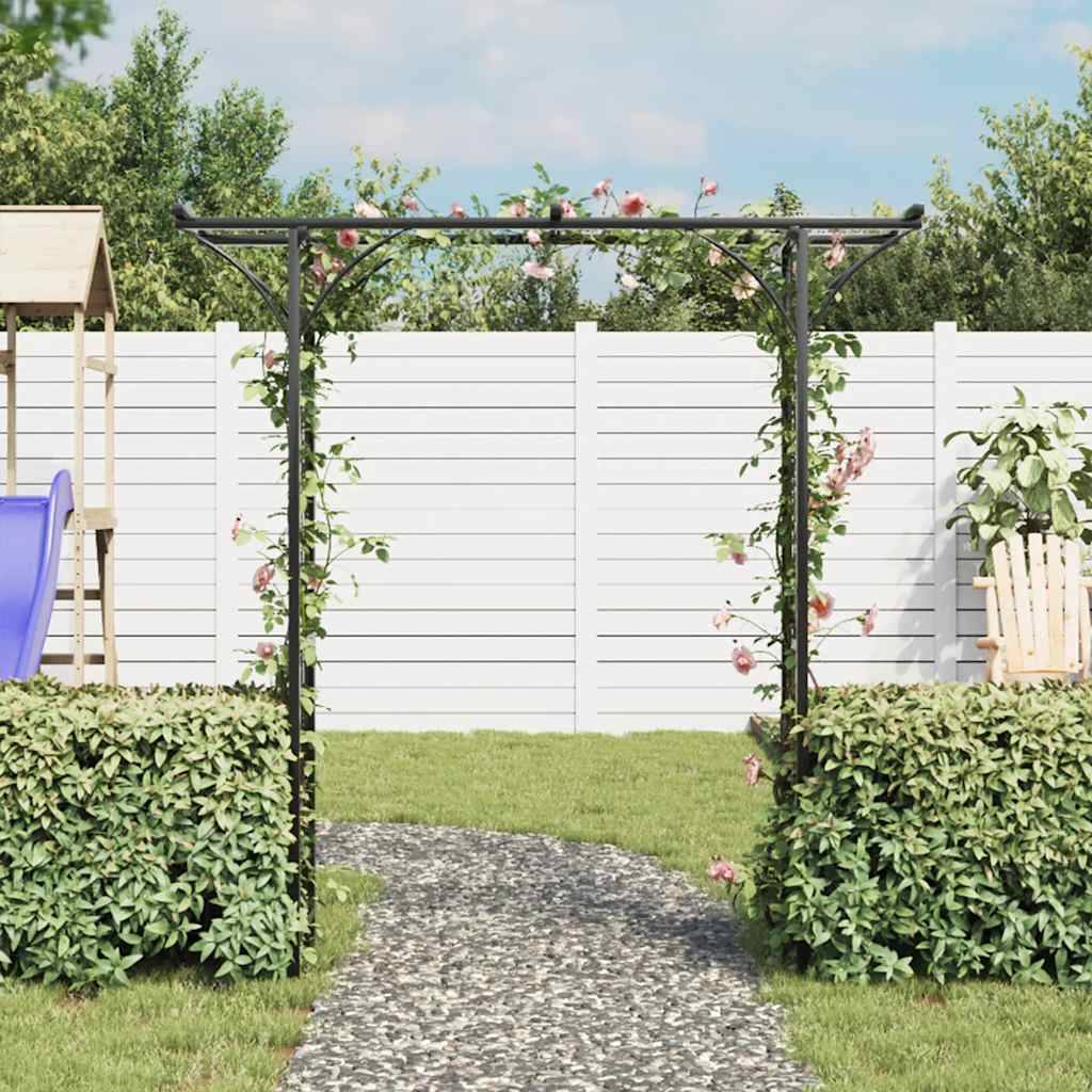 ComfortXL - Large Arche de Jardin Fer Pergola pour Entrée et Rosiers 200x52x204cm Noir - ComfortXL Outdoor Living - Image 3