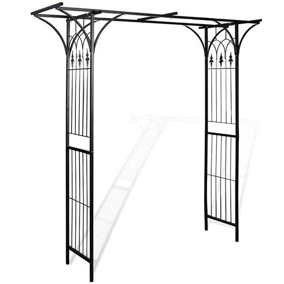 ComfortXL - Large Arche de Jardin Fer Pergola pour Entrée et Rosiers 200x52x204cm Noir - ComfortXL Outdoor Living - Image 2