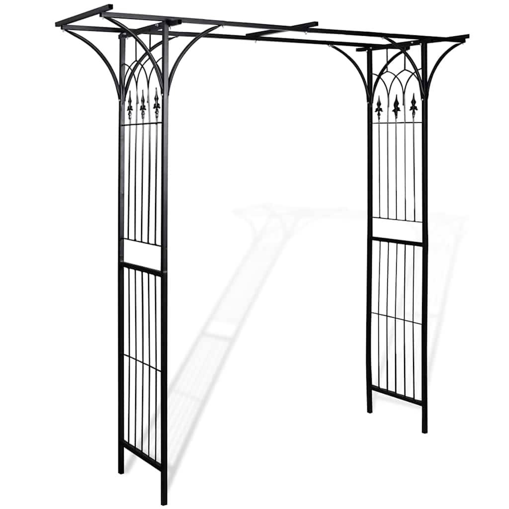 ComfortXL - Large Arche de Jardin Fer Pergola pour Entrée et Rosiers 200x52x204cm Noir - ComfortXL Outdoor Living - Image 2