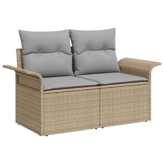 Salon de jardin 6 places avec repose-pieds et rangement intégré Beige – ComfortXL Outdoor Living - Image 7