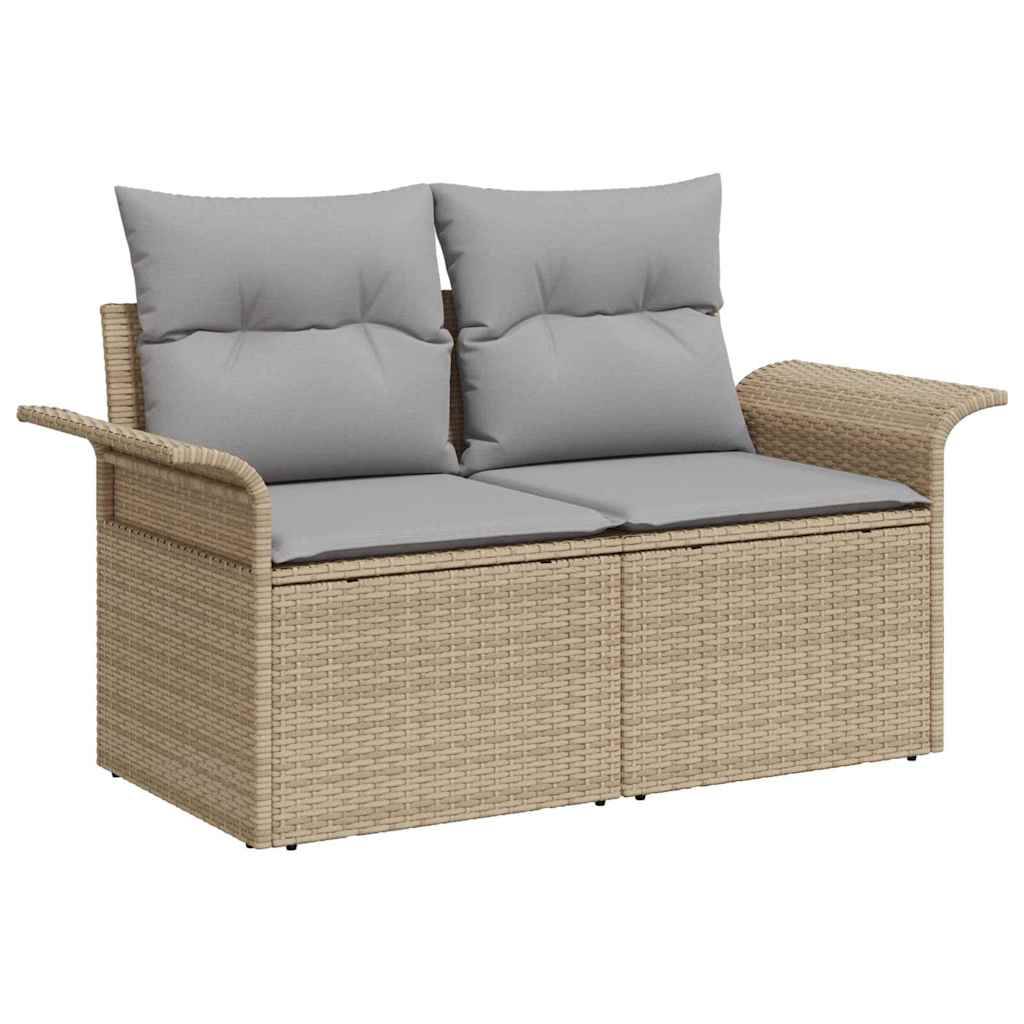 Salon de jardin 6 places avec repose-pieds et rangement intégré Beige – ComfortXL Outdoor Living - Image 7