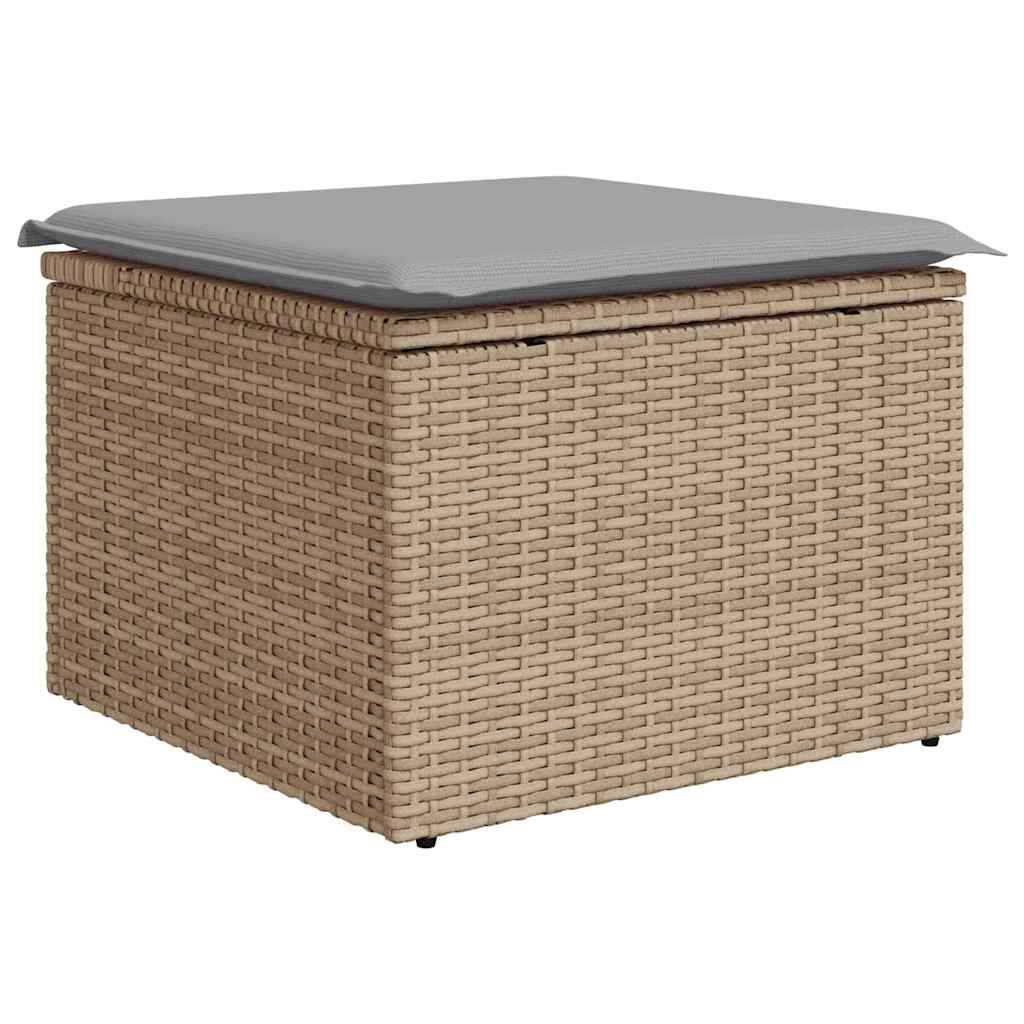 Salon de jardin 6 places avec repose-pieds et rangement intégré Beige – ComfortXL Outdoor Living - Image 6