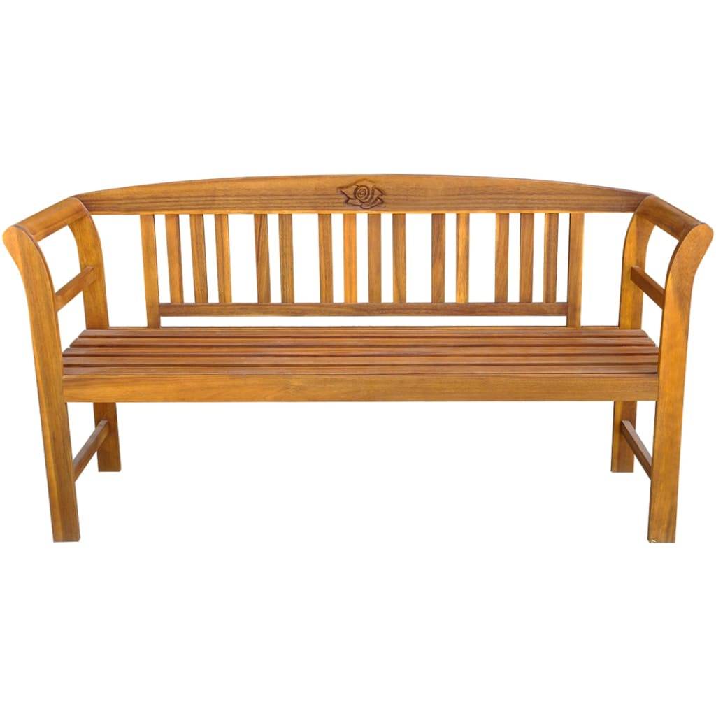Helloshop26 - Banc de jardin meuble de patio d'extérieur terrasse avec coussin 157 cm bois d'acacia massif - Image 3