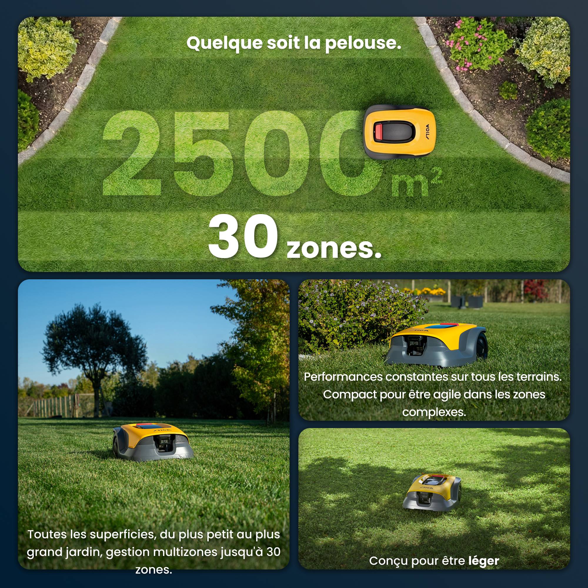 Stiga - Robot Tondeuse Sans Fil A 25V, 25,2 V, 18 cm, 5 Ah, GPS-RTK, Caméra IA, jusqu'à 2 500 m² - STIGA - Image 4
