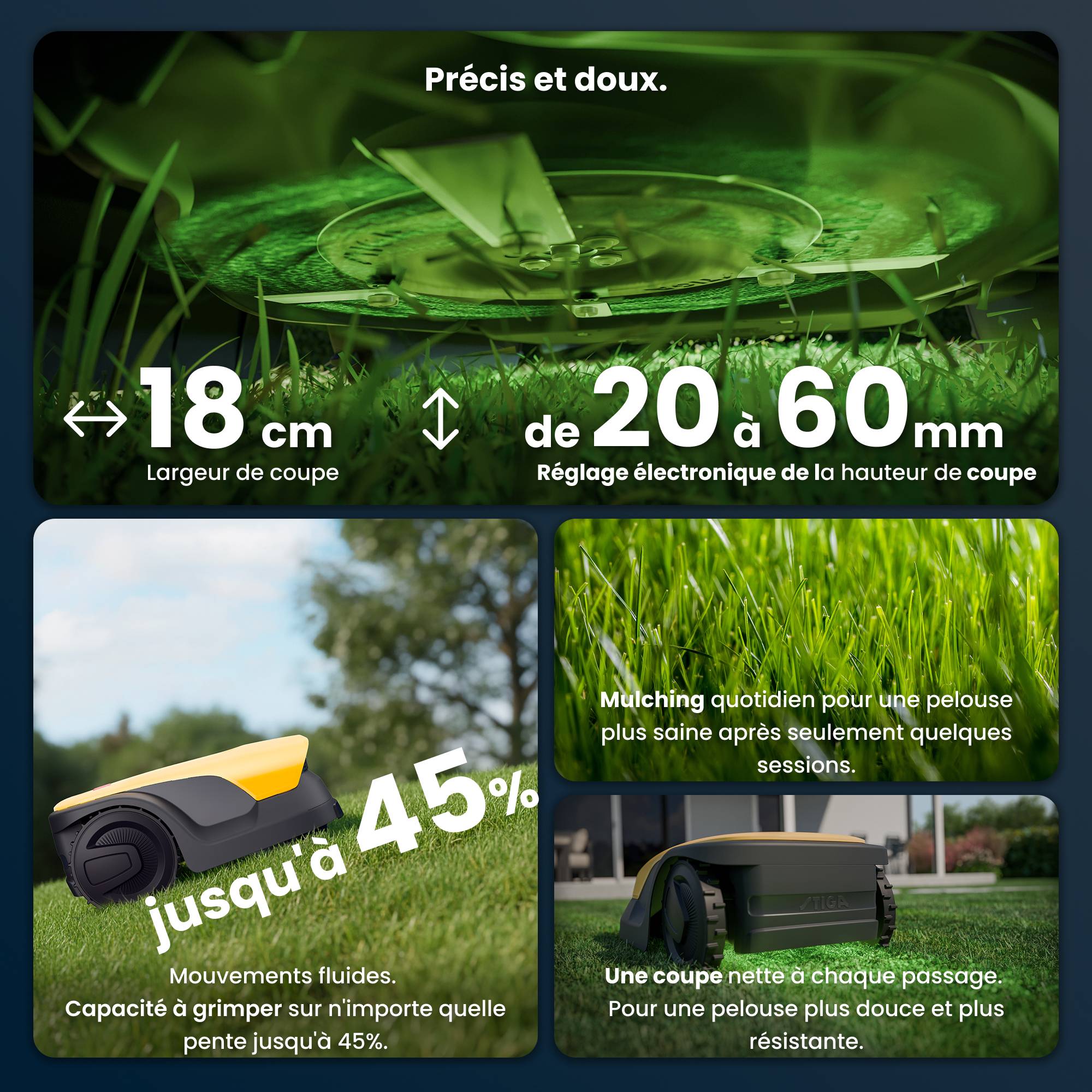 Stiga - Robot Tondeuse Sans Fil A 25V, 25,2 V, 18 cm, 5 Ah, GPS-RTK, Caméra IA, jusqu'à 2 500 m² - STIGA - Image 3