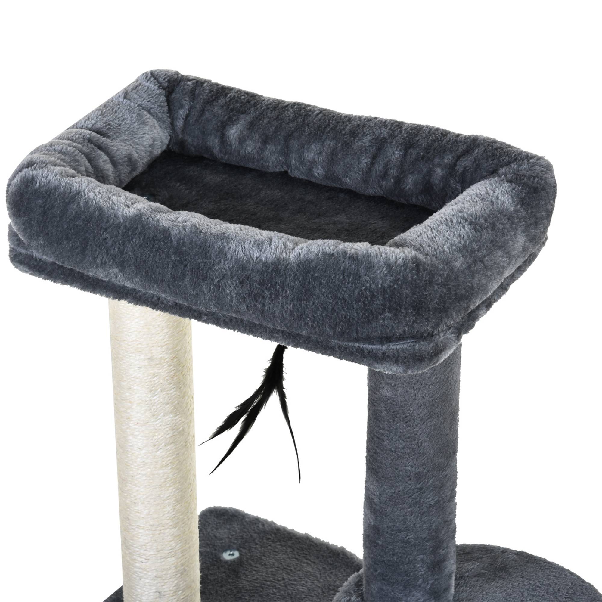 ComfortXL - Arbre à chat bois gris 48 x 35 x 100 cm intérieur avec sisal niche plateformes jouets - ComfortXL Outdoor Living - Image 9