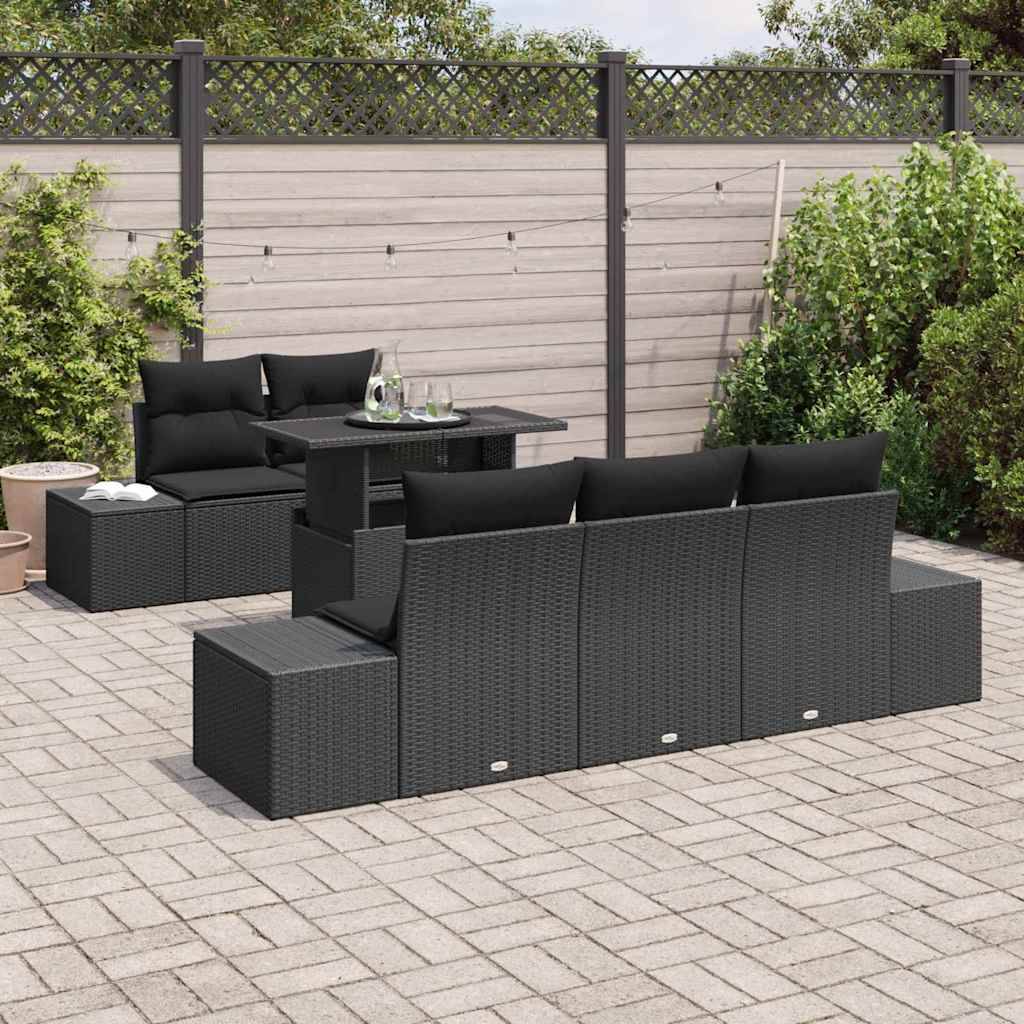 Salon de Jardin Noir 6 Pièces avec Canapés Latéraux Style Moderne – ComfortXL Outdoor Living - Image 3