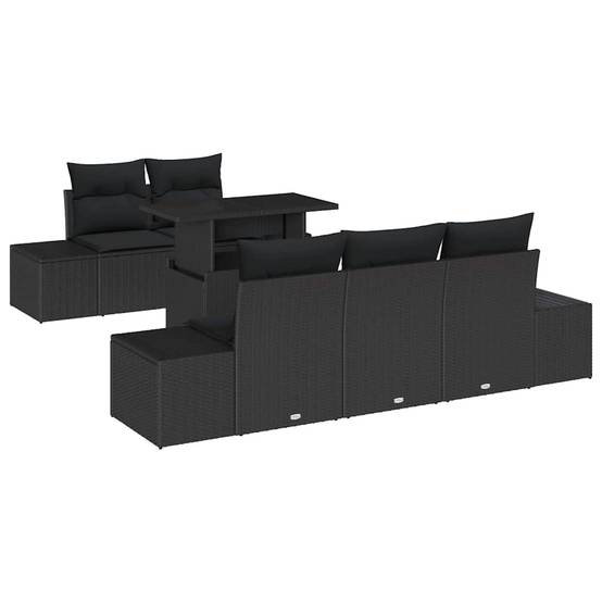 Salon de Jardin Noir 6 Pièces avec Canapés Latéraux Style Moderne – ComfortXL Outdoor Living - Image 2