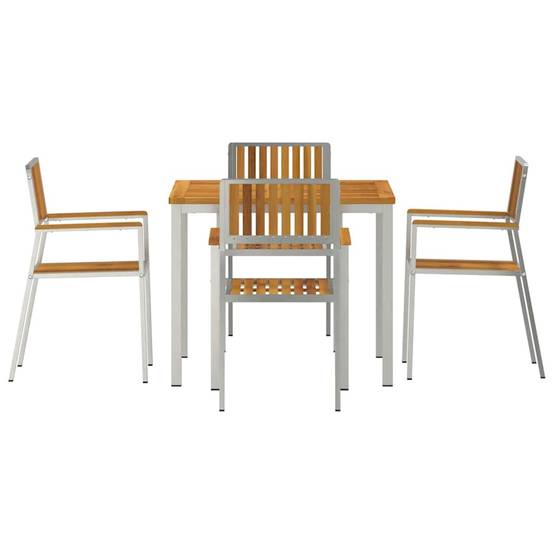 Ensemble de repas extérieur bois d'acacia massif marron 200 x 90 x 75 cm, Poids :39.6kg - PANGIVO - Image 7