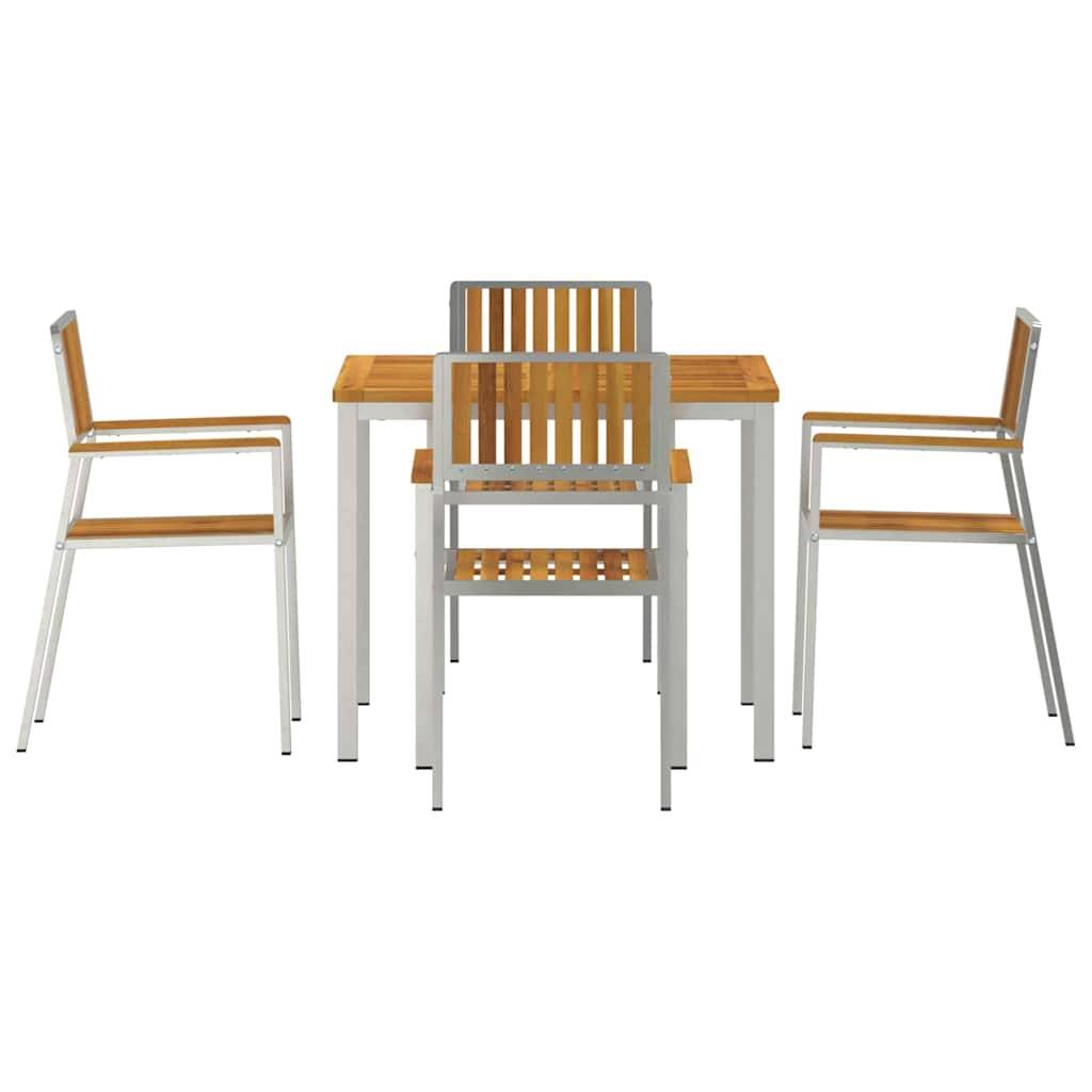 Ensemble de repas extérieur bois d'acacia massif marron 200 x 90 x 75 cm, Poids :39.6kg - PANGIVO - Image 7