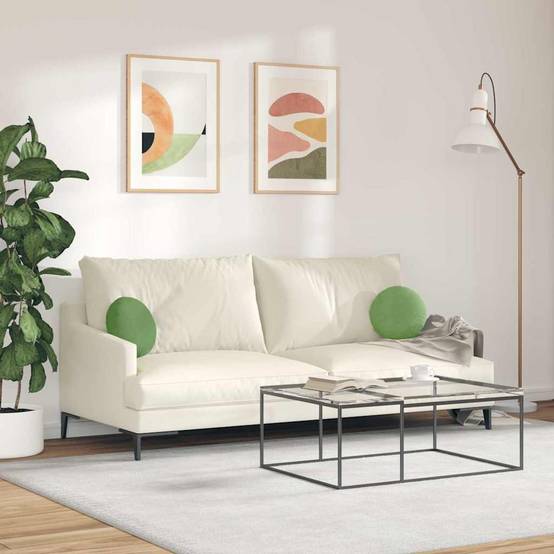 Lot de 2 Coussins de Siège Ronds Velours Moelleux Housses Lavables pour Intérieur Vert Clair Ø40 cm – ComfortXL Outdoor Living - Image 4