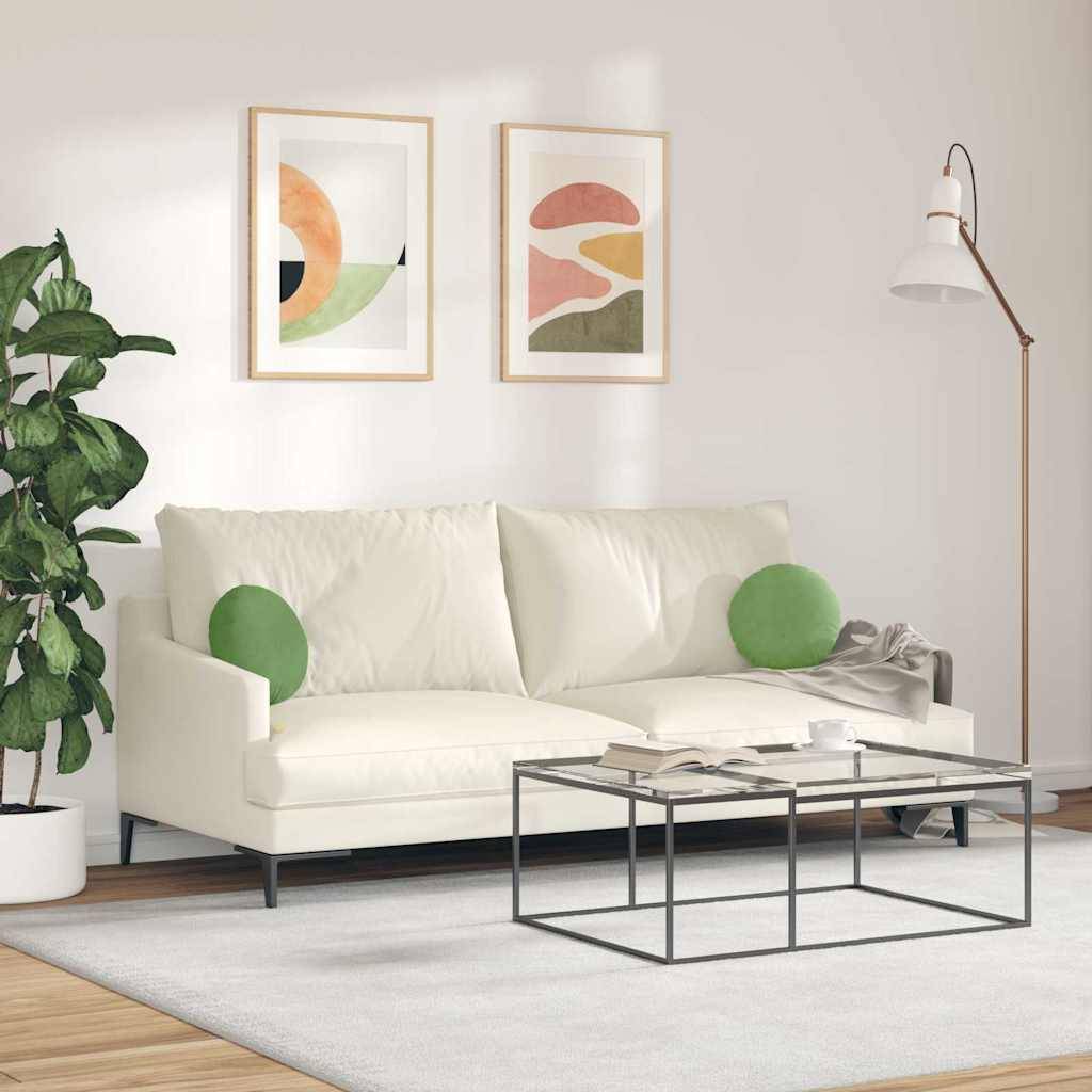 Lot de 2 Coussins de Siège Ronds Velours Moelleux Housses Lavables pour Intérieur Vert Clair Ø40 cm – ComfortXL Outdoor Living - Image 4