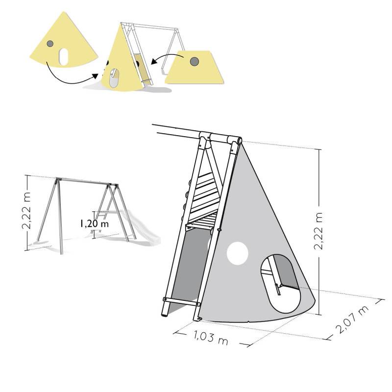 Soulet - Tipi enfant pour portique bois 2,22 m et 2,24 m - Image 6