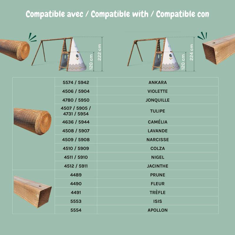 Soulet - Tipi enfant pour portique bois 2,22 m et 2,24 m - Image 5