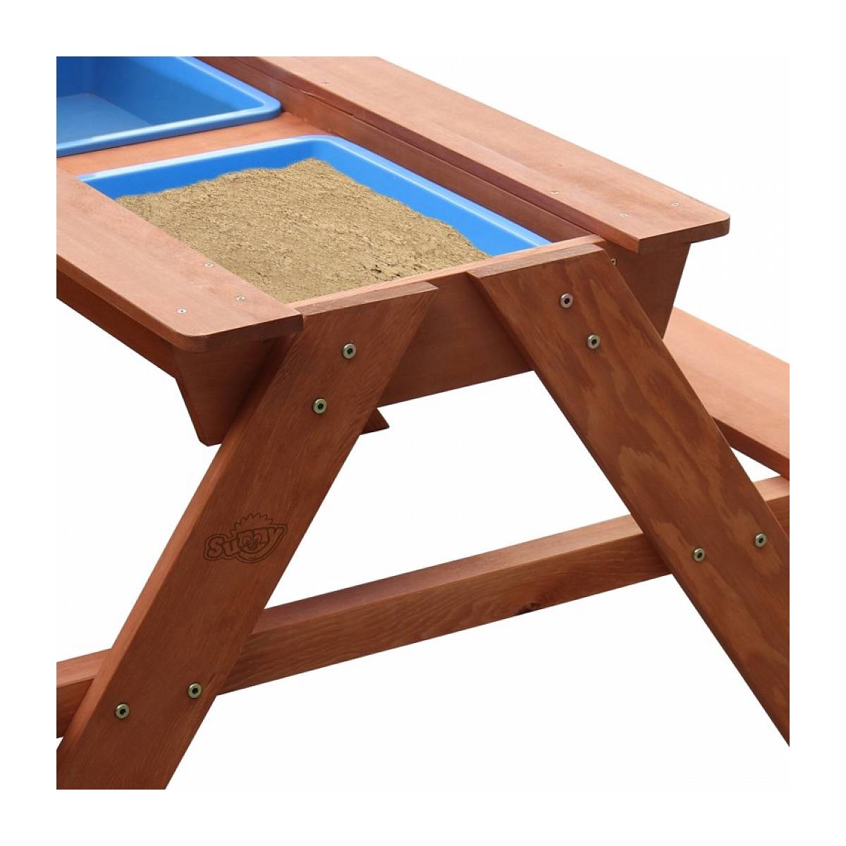 Sunny - Table de Pique-Nique Multifonctionnelle Dave avec Bac à Sable et Eau en Marron - Image 3