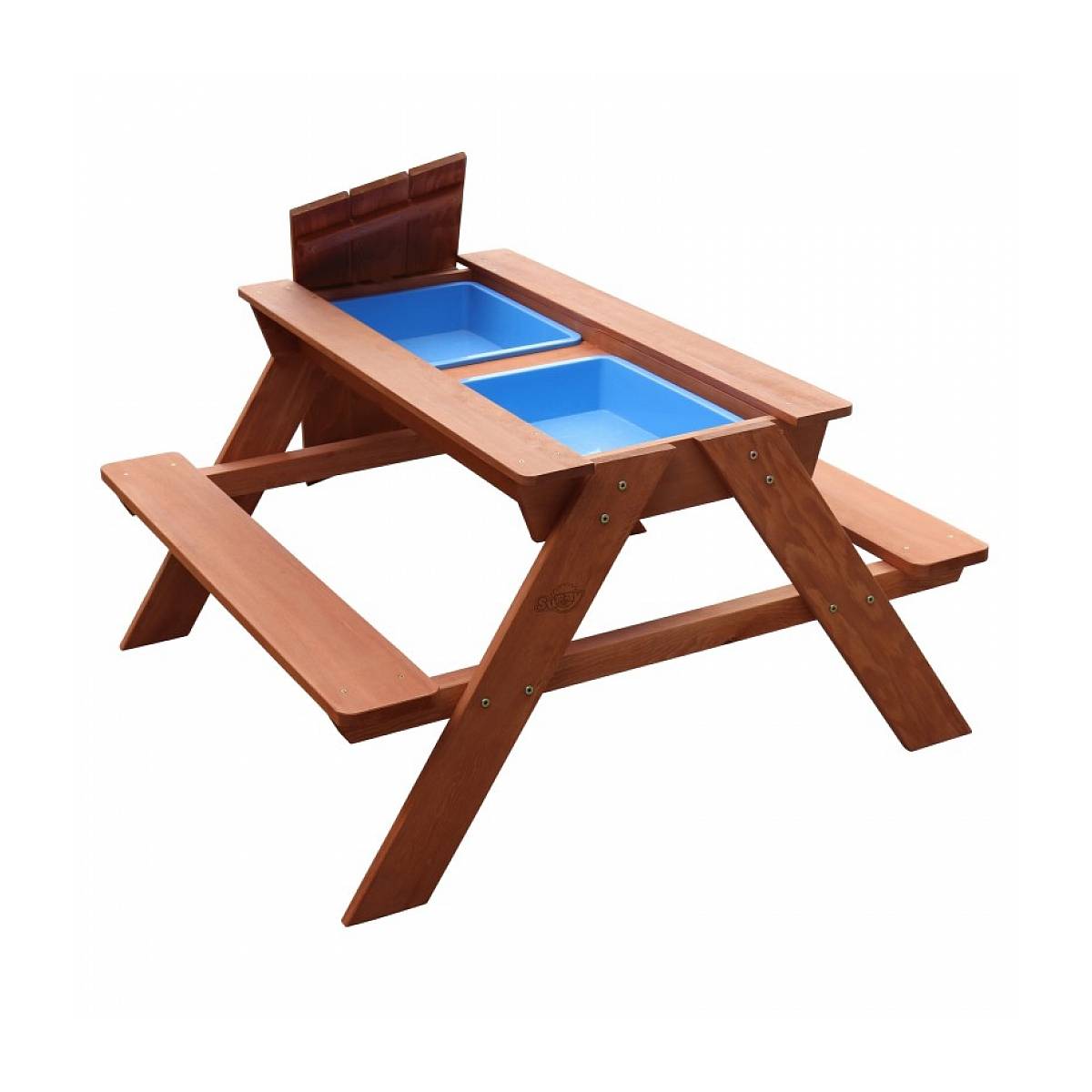 Sunny - Table de Pique-Nique Multifonctionnelle Dave avec Bac à Sable et Eau en Marron - Image 1