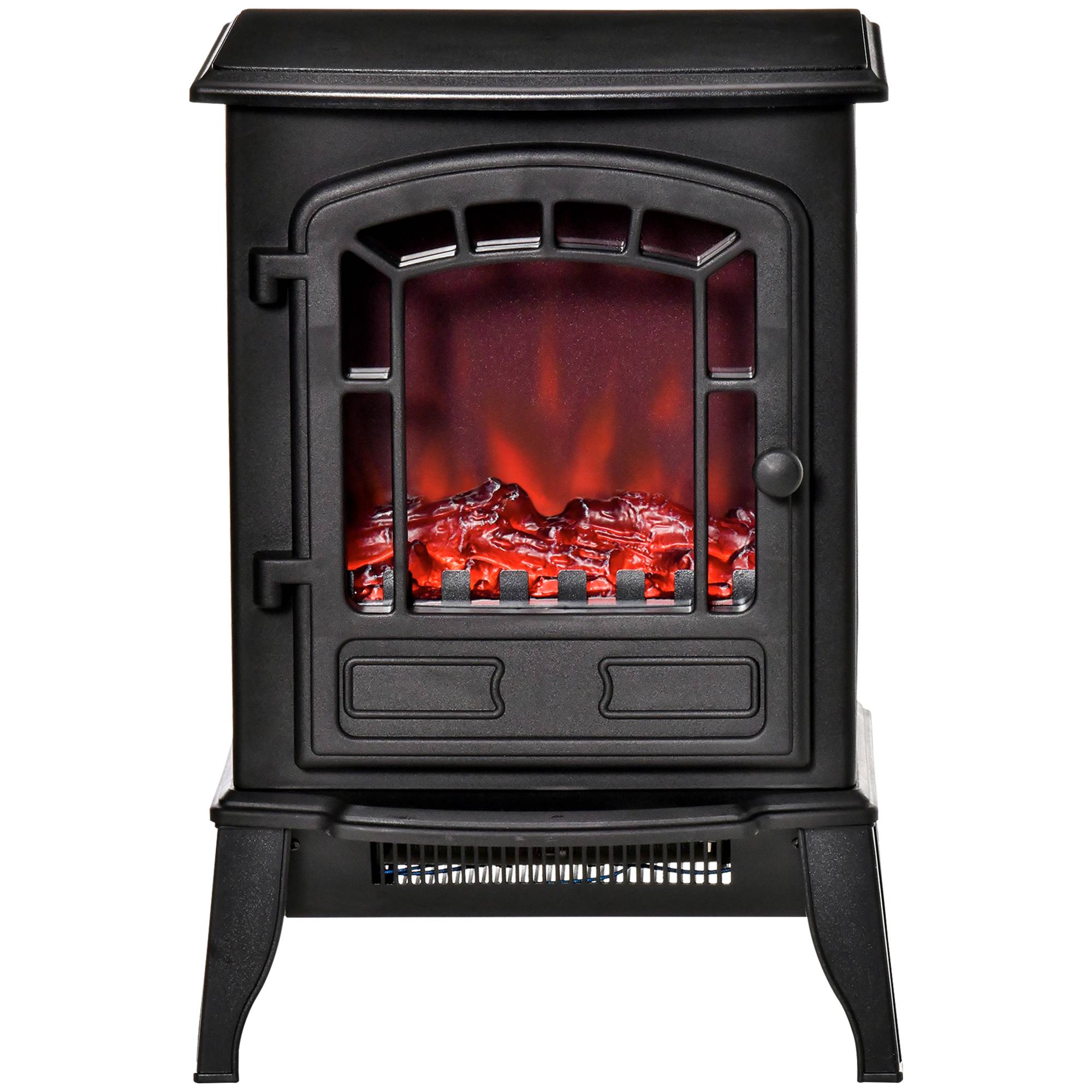 Cheminée électrique 1000/2000 W, effet flamme, température réglable, protection surchauffe, 20-25 m², 39 x 24 x 56,5 cm, noire - Image 2