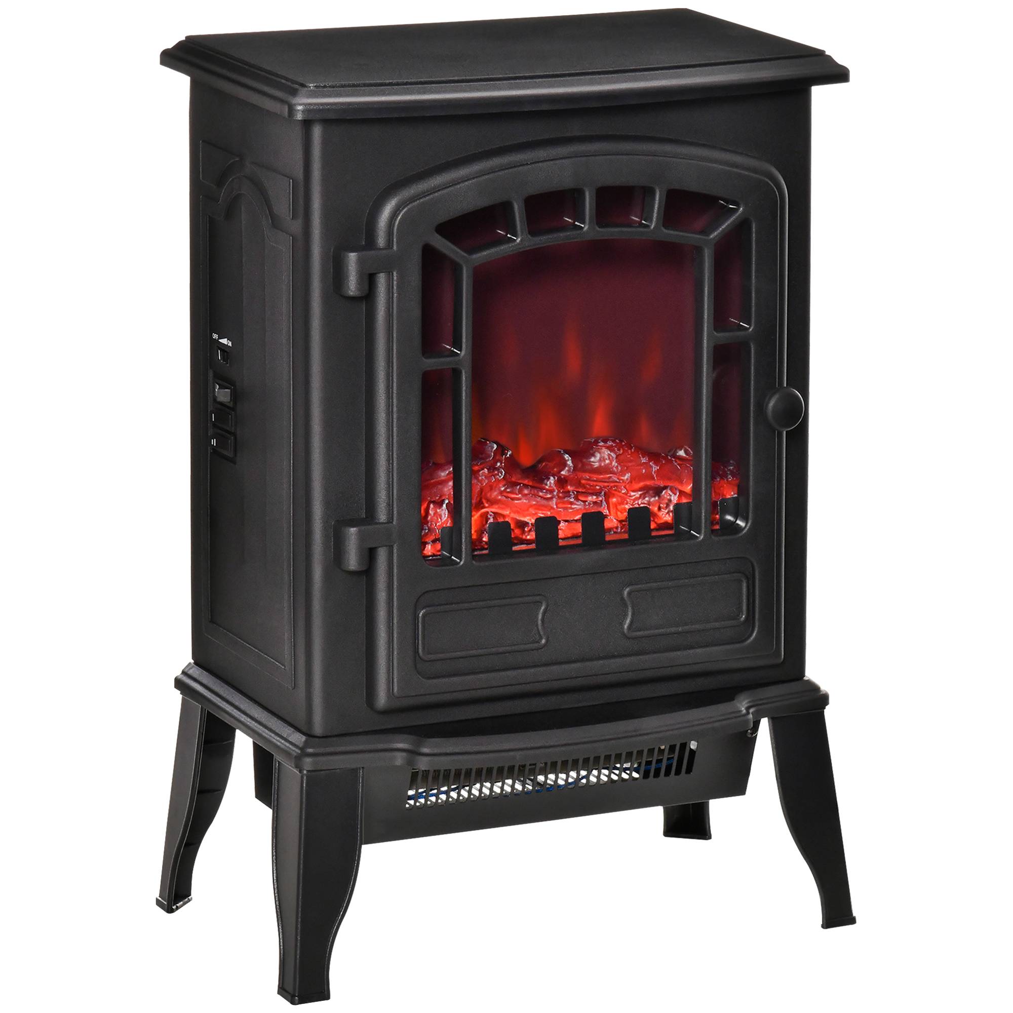Cheminée électrique 1000/2000 W, effet flamme, température réglable, protection surchauffe, 20-25 m², 39 x 24 x 56,5 cm, noire - Image 1