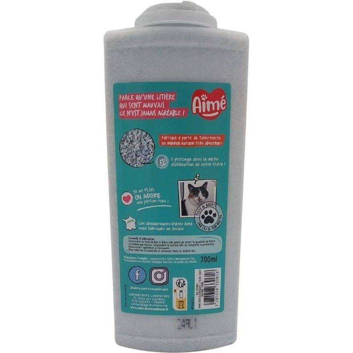 Désodorisant litière chat senteur marine 700 ml, 100% naturel, boîte - AIME - Image 2