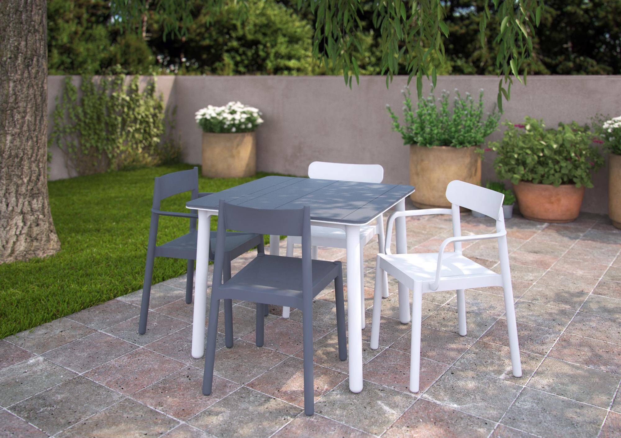 Set 6 fauteuils intérieur, extérieur gris verdâtre ELBA garbar - Image 3
