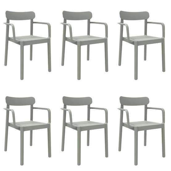 Set 6 fauteuils intérieur, extérieur gris verdâtre ELBA garbar - Image 1
