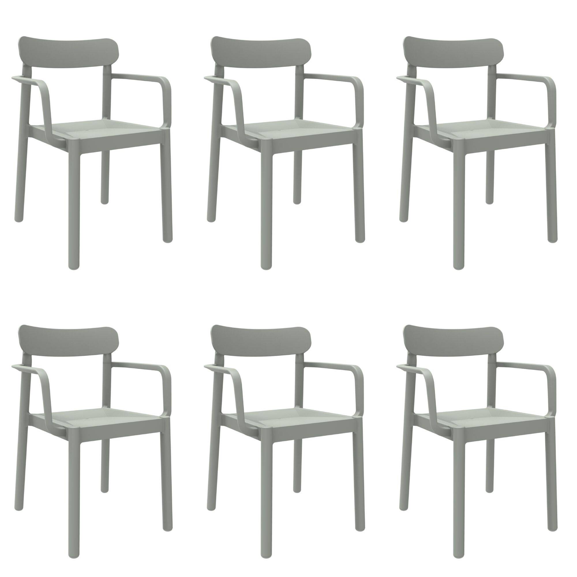 Set 6 fauteuils intérieur, extérieur gris verdâtre ELBA garbar - Image 1