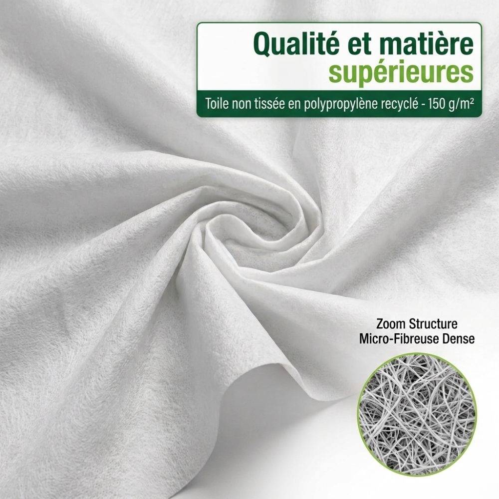 Terre Jardin - Rouleau géotextile 10 mètres 150g/m2 - TERRE JARDIN Unité - Image 2