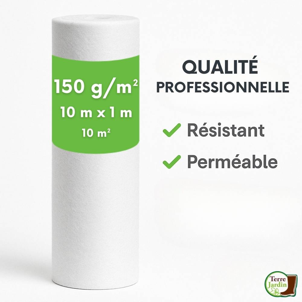Rouleau géotextile 10 mètres 150g/m2 - TERRE JARDIN Unité - Image 2