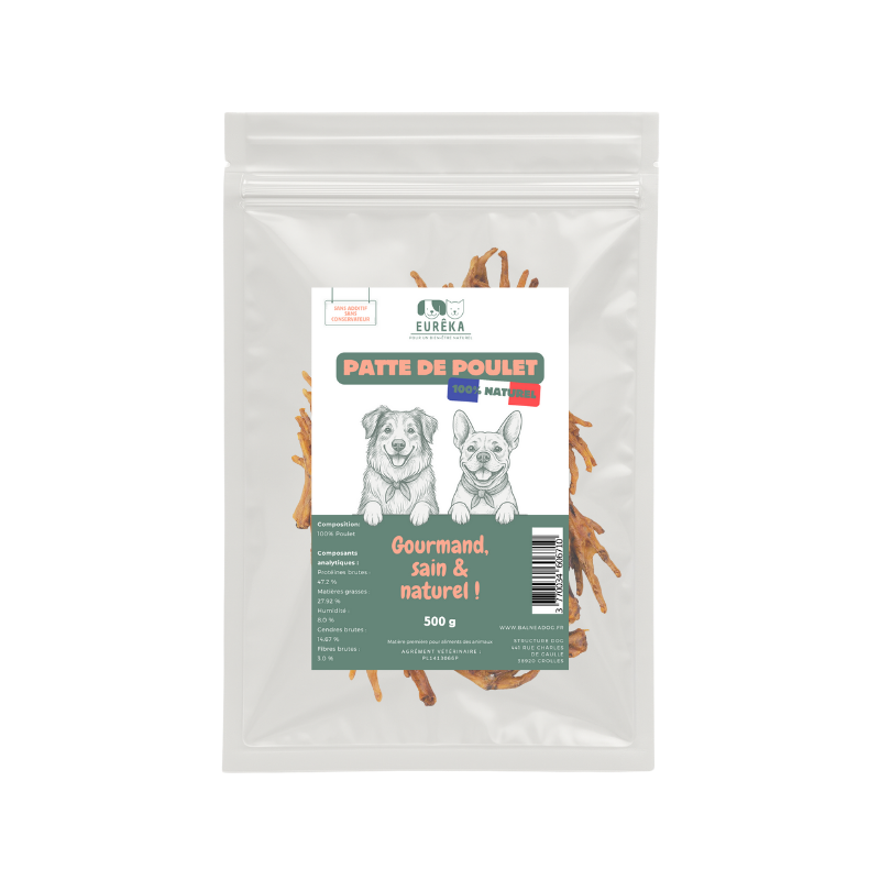 Pattes de poulet naturelles pour chiens – Friandises croquantes, source de calcium, 100% naturelles - Image 1