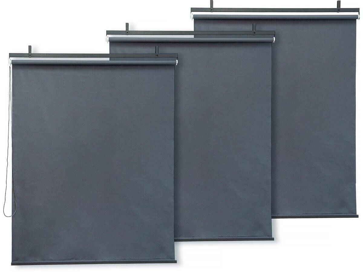 Lot De 3 Stores Rétractables Pergola - 124 X 225 Cm - Gris Anthracite -habitat Et Jardin - Image 1