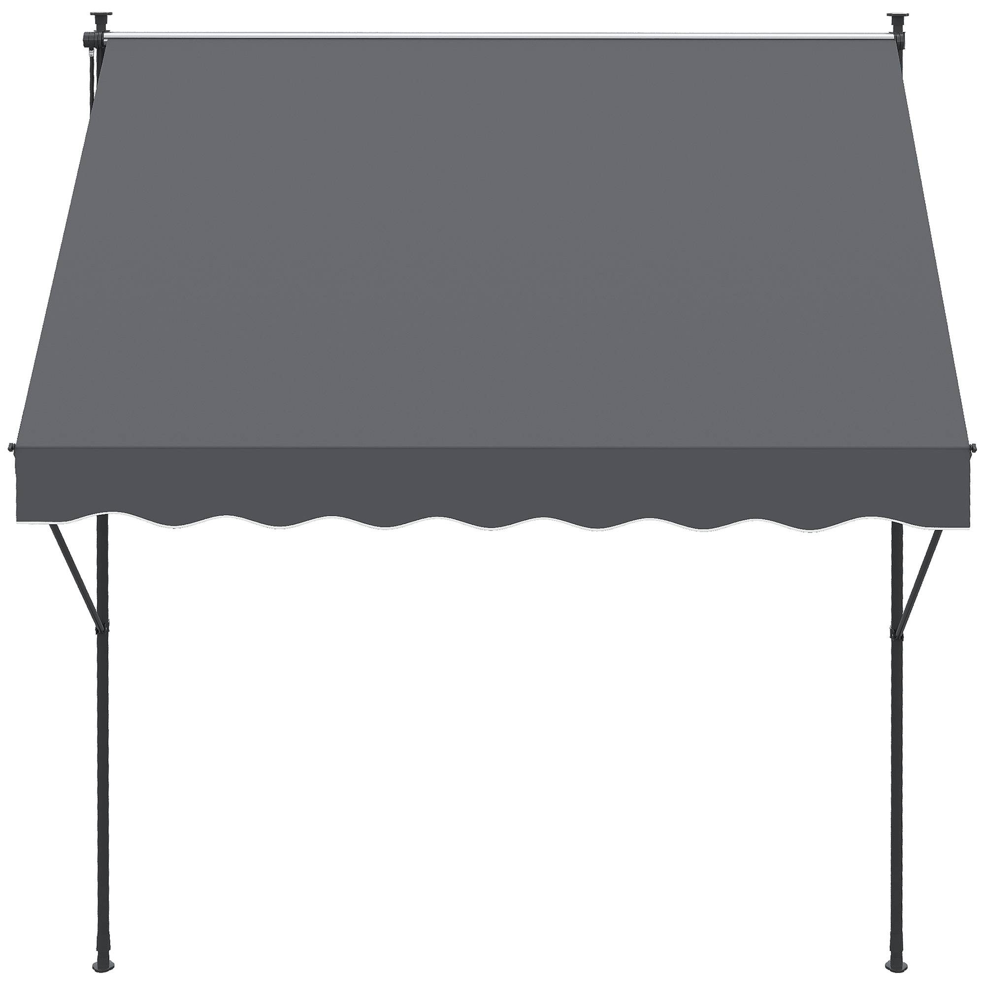 Store banne rétractable manuelle 200 x 175 x 210-310 cm, réglable par manivelle, protection solaire UV40+, gris, pour balcon et terrasse - Image 10
