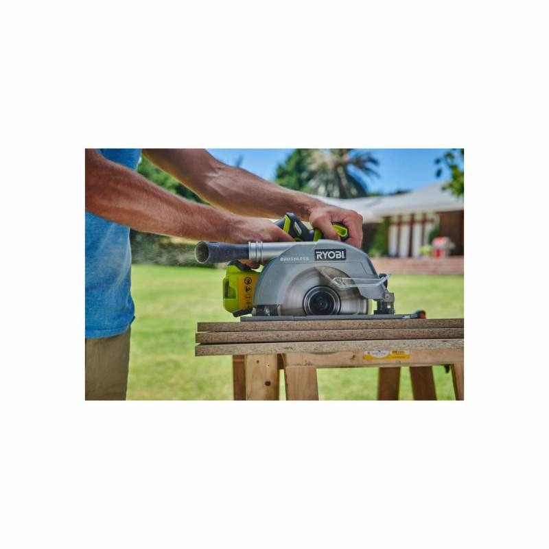 Ryobi - Pack RYOBI - Scie circulaire R18CS7-0 - brushless 18V One+ - 60mm - sans batterie ni chargeur - Guide de coupe RAK03SR - Image 4