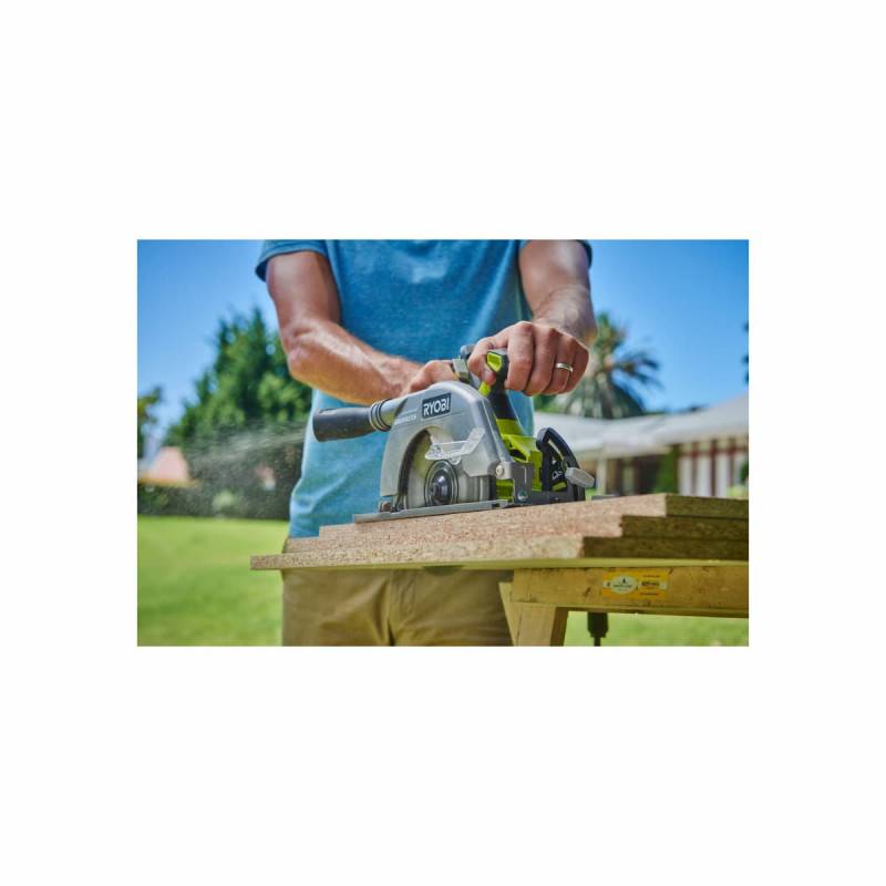 Ryobi - Pack RYOBI - Scie circulaire R18CS7-0 - brushless 18V One+ - 60mm - sans batterie ni chargeur - Guide de coupe RAK03SR - Image 2