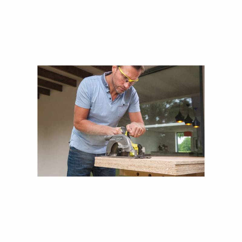 Ryobi - Pack RYOBI - Scie circulaire R18CS7-0 - brushless 18V One+ - 60mm - sans batterie ni chargeur - Guide de coupe RAK03SR - Image 3