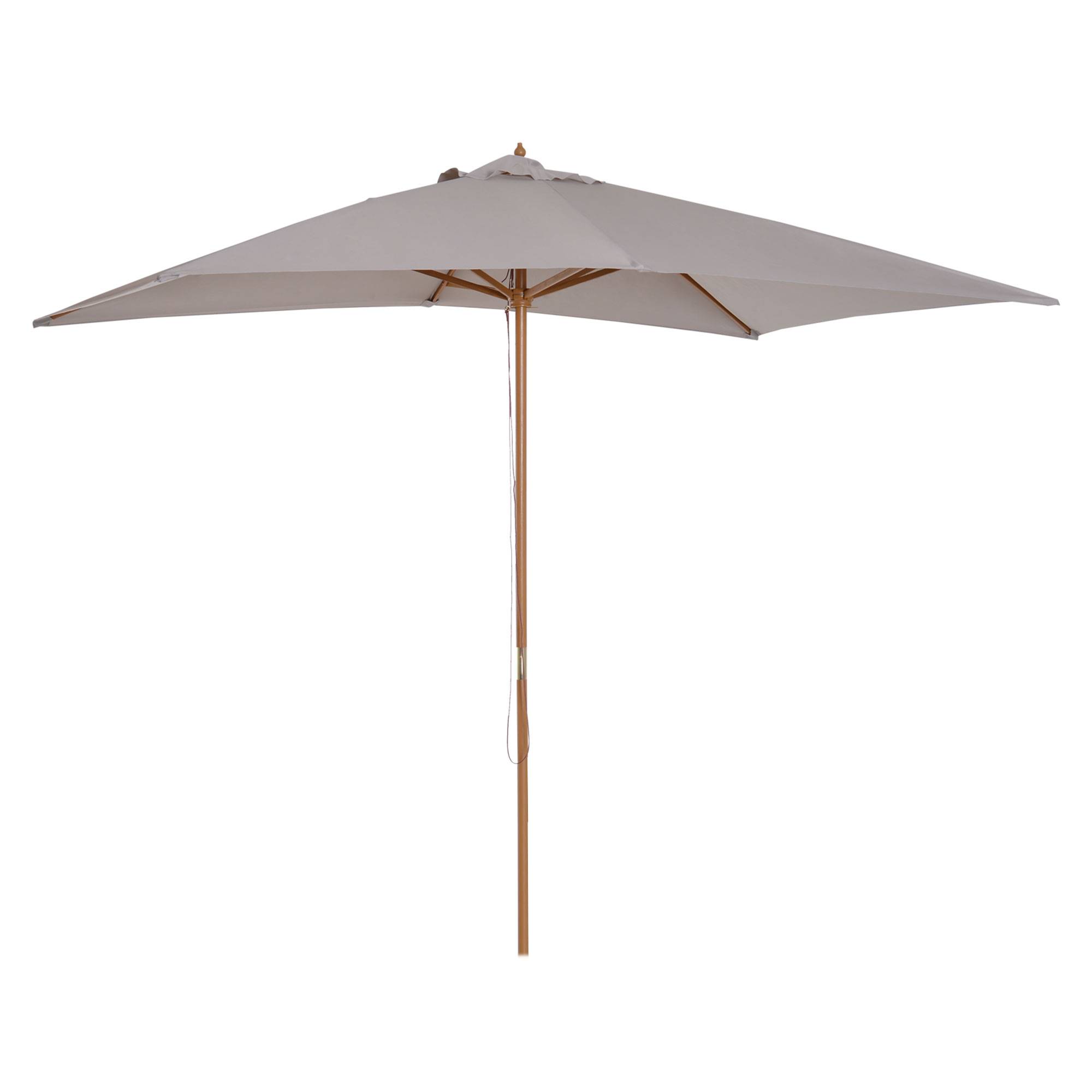 Parasol de jardin en bois imperméable 2 x 3 m avec housse amovible en polyester, gris - Image 2