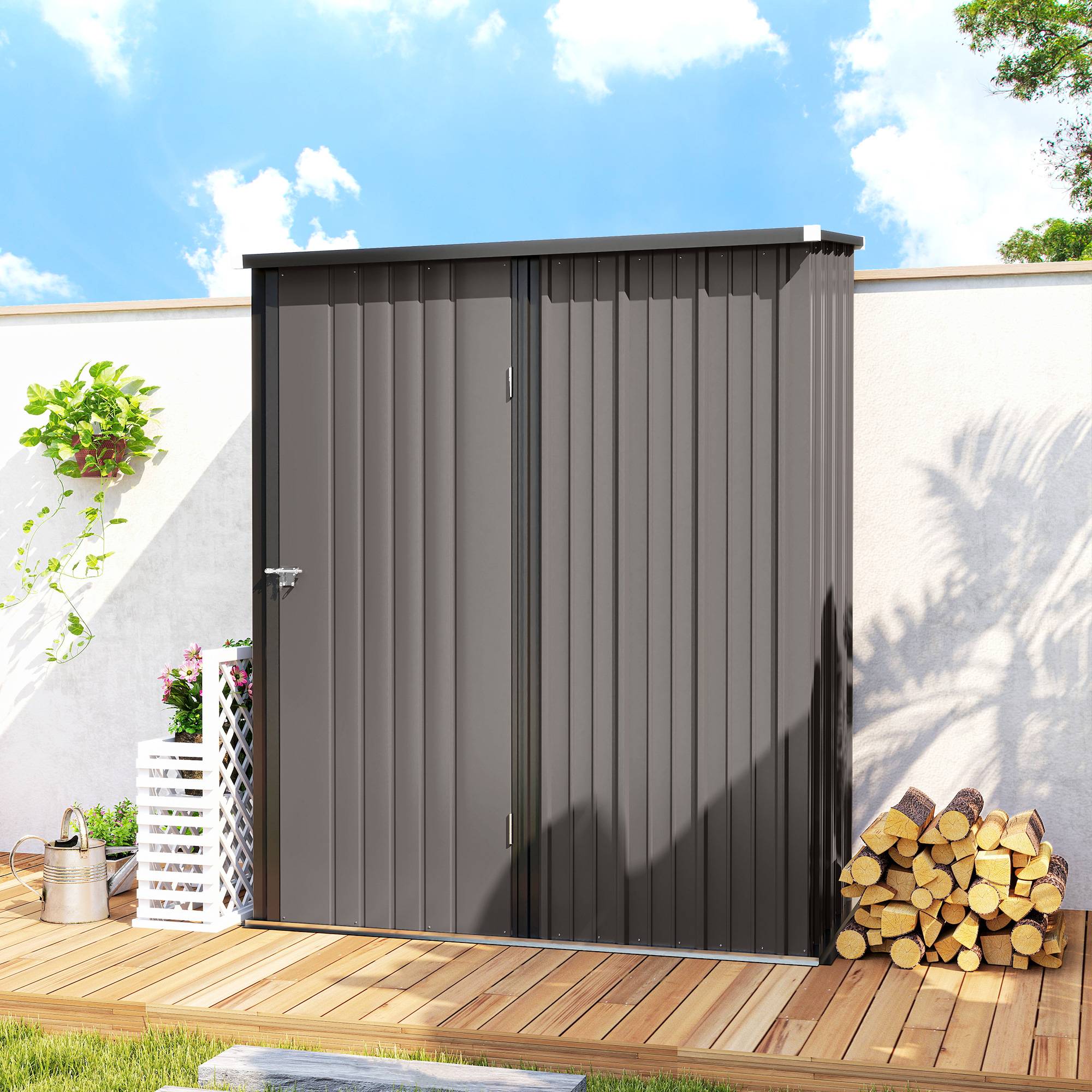 ComfortXL - Abri de jardin acier galvanisé gris clair 161,5 x 94,5 cm porte verrouillable - ComfortXL Outdoor Living - Image 10