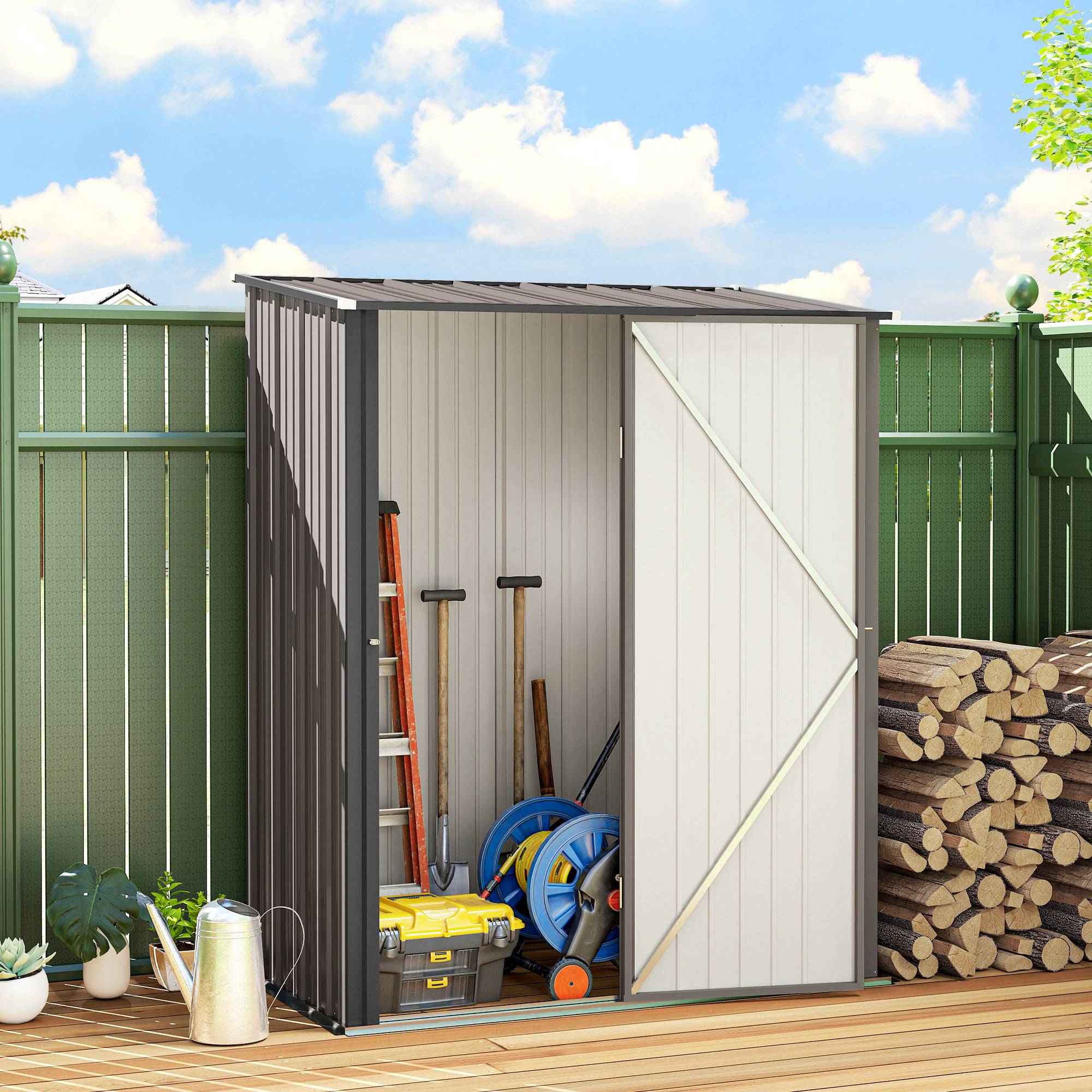 ComfortXL - Abri de jardin acier galvanisé gris clair 161,5 x 94,5 cm porte verrouillable - ComfortXL Outdoor Living - Image 3