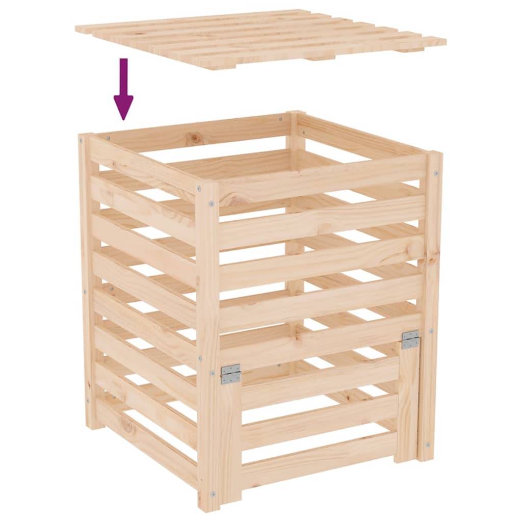 ComfortXL - Composteur de jardin bois de pin massif 310L recyclage déchets organique Brun – ComfortXL Outdoor Living - Image 8