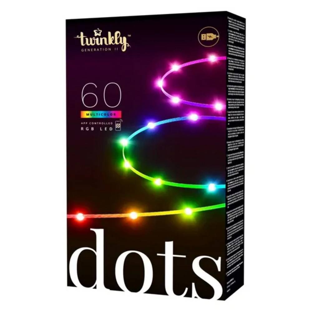 Guirlande connectée IP20 3m 60 LEDS RGB fil transparent TWINKLY DOTS - Image 5