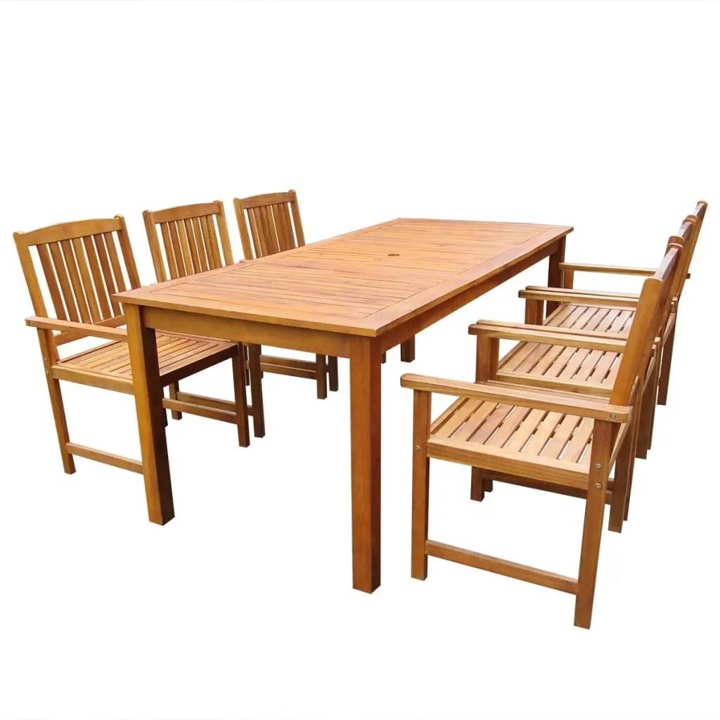 Vidaxl - Ensemble salle à manger d'extérieur 7 pièces - vidaXL - Bois - Marron Brun - Image 1