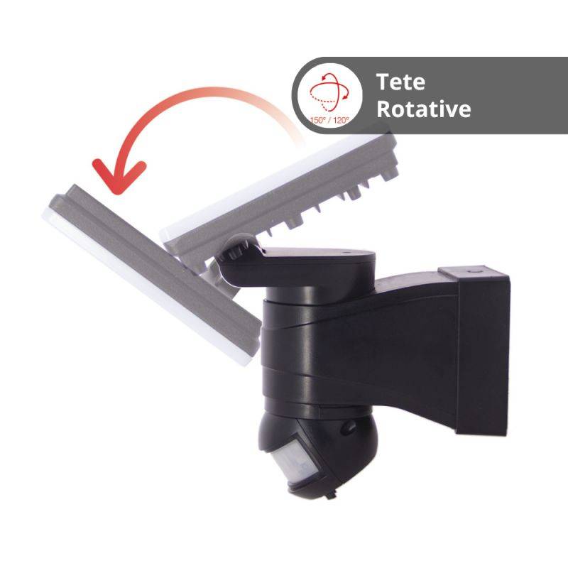 Xanlite - Projecteur mural noir LED IP44 30W avec détecteur de mouvement, 3000 Lumens - PR30WMDV24 - Image 2