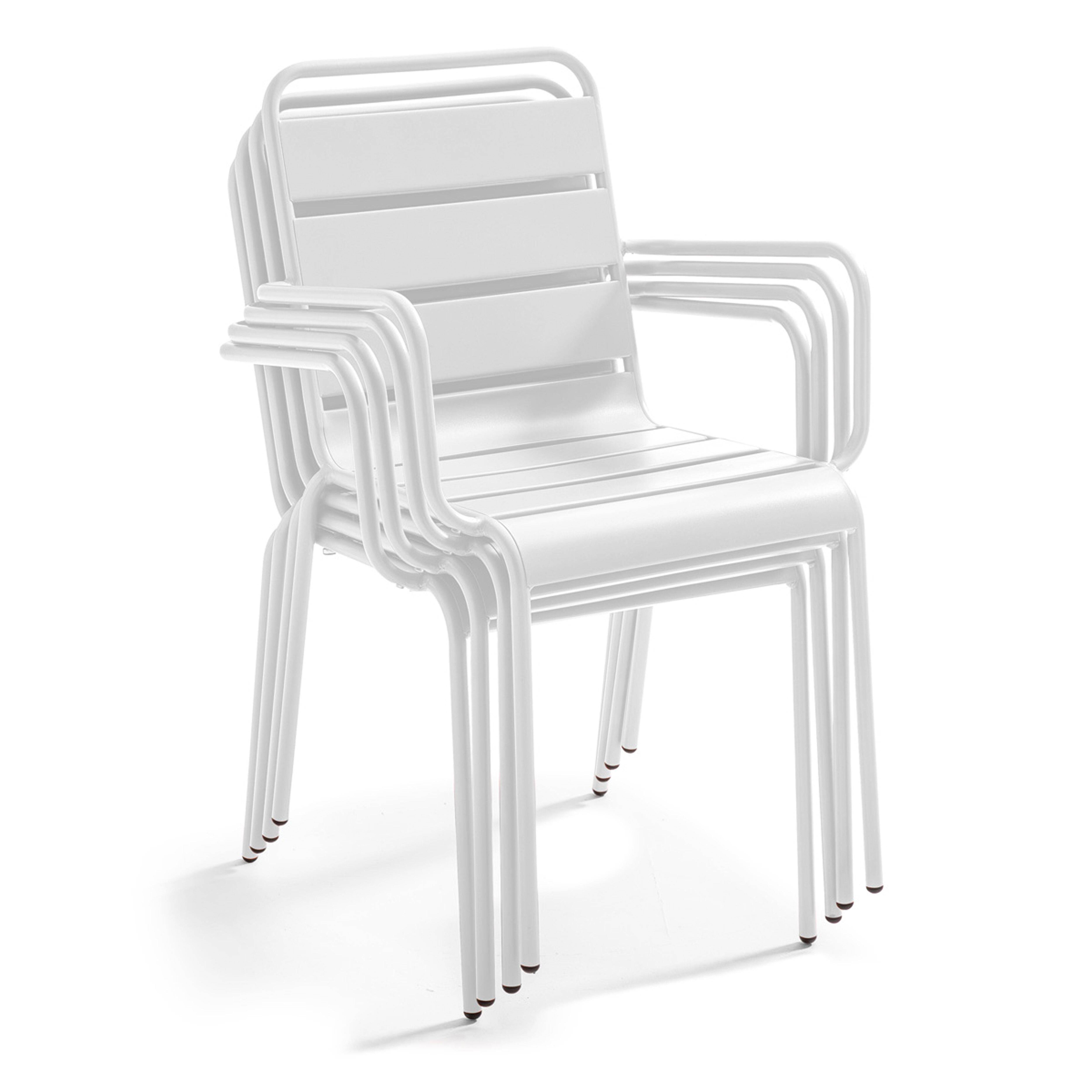 Oviala - Ensemble table 60 cm chêne naturel et 4 chaises en métal gris - Oviala - Image 6