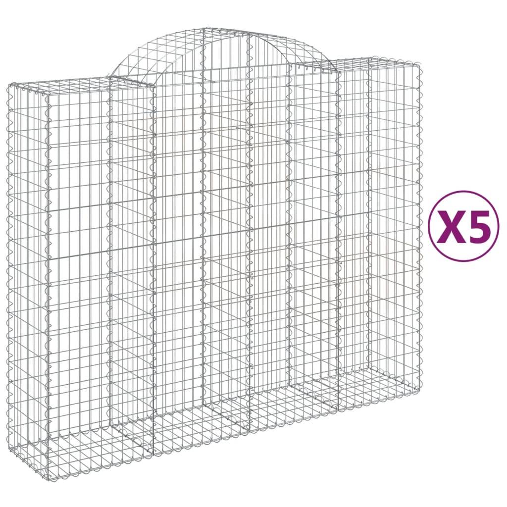 Vidaxl - Paniers à gabions arqués 5 pcs 200x50x160/180 cm Fer galvanisé vidaXL 3146386 - Image 2