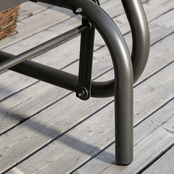 Fauteuil à bascule métal jardin balcon assise ergonomique 70x66x85cm noir - ComfortXL Outdoor Living - Image 10