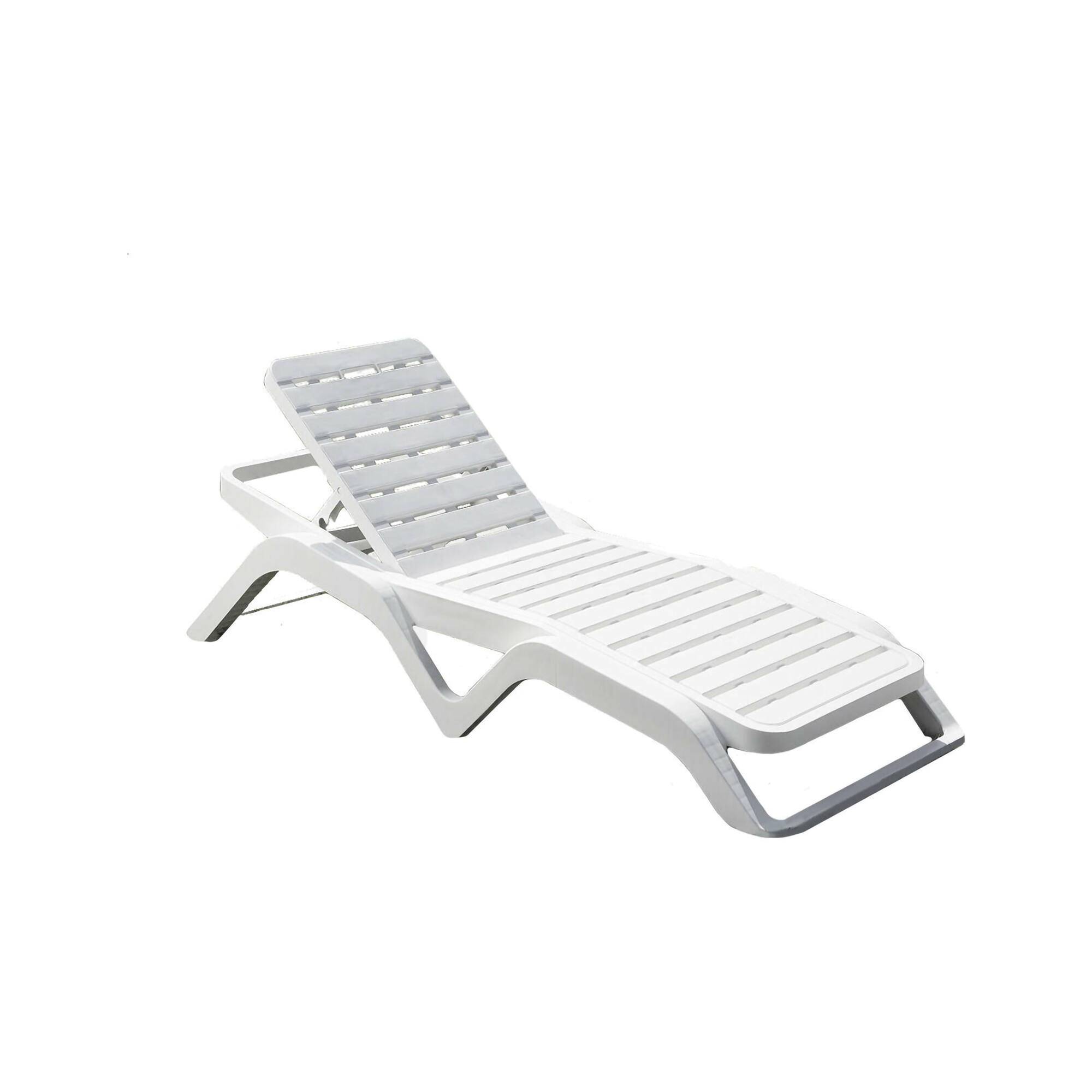 Dmora - Bains de soleil Dcoppol, Chaise longue de jardin réglable, Chaise longue d'extérieur, 100% Made in Italy, 192x72h100 cm, Blanc - Dmora - Image 1
