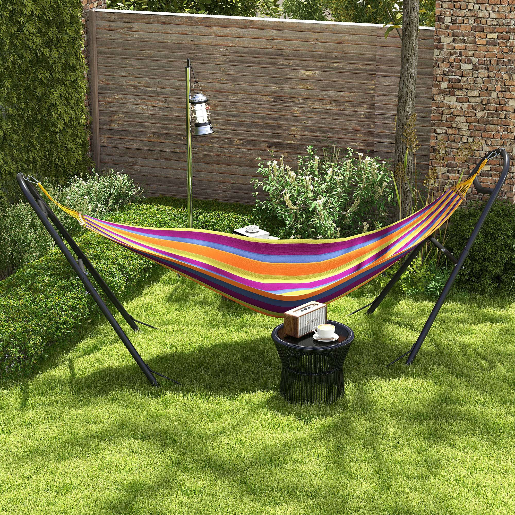 Outsunny - Support de Hamac pour 2 Personnes - Cadre en Métal Portable et Réglable - pour Hamacs de 2,75 à 4,3m - Noir - Outsunny - Image 6