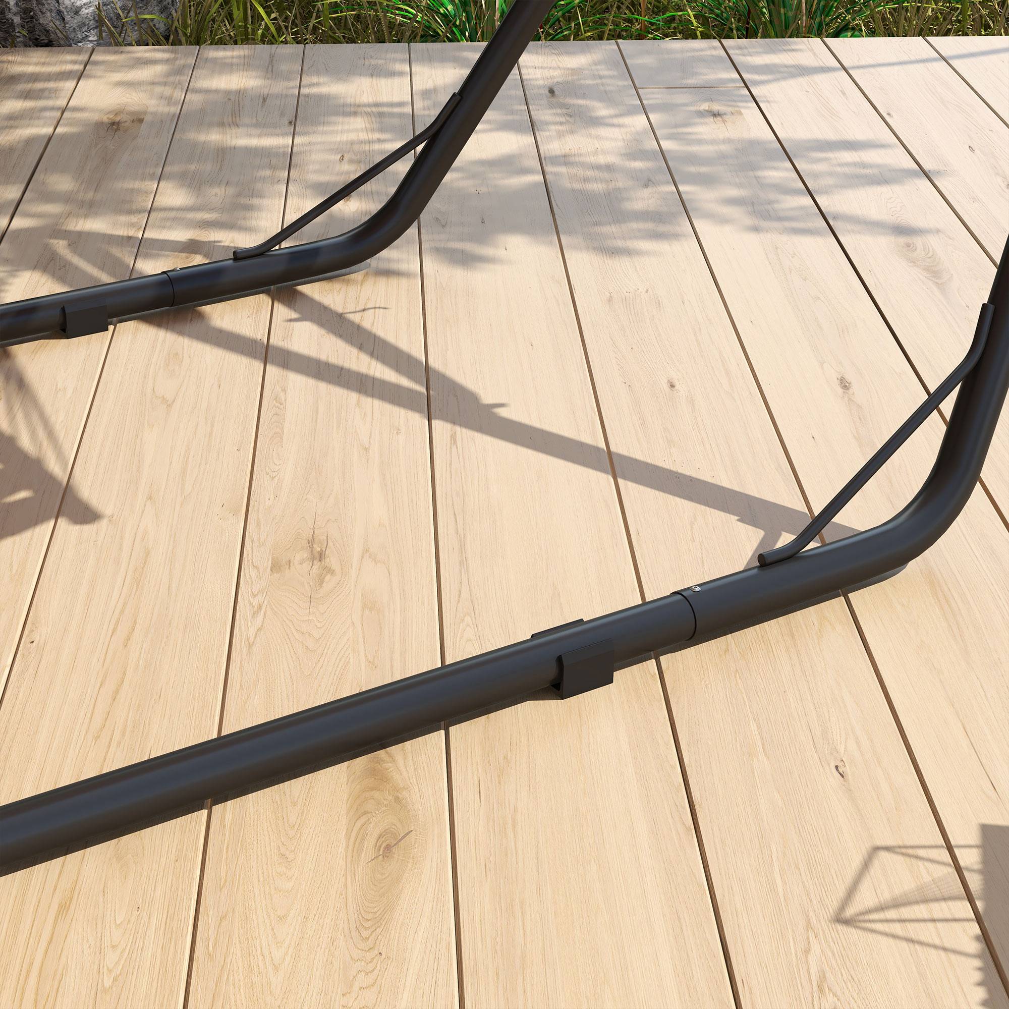 Outsunny - Support de Hamac pour 2 Personnes - Cadre en Métal Portable et Réglable - pour Hamacs de 2,75 à 4,3m - Noir - Outsunny - Image 4