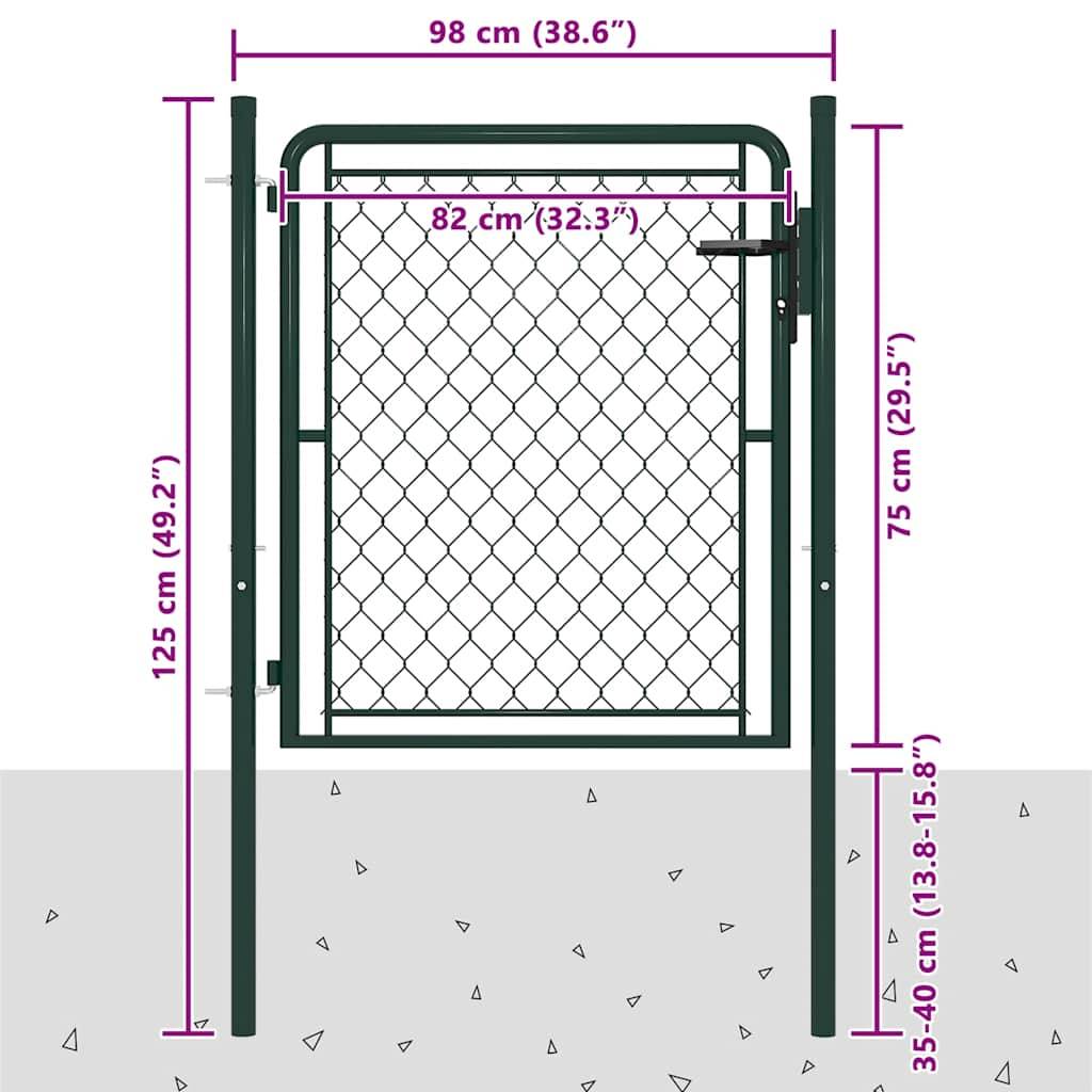 Portail de jardin | Porte de Jardin en acier vert 100 x 75 cm Maison Chic - Image 4